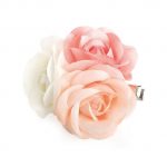 Pink flower hair clip